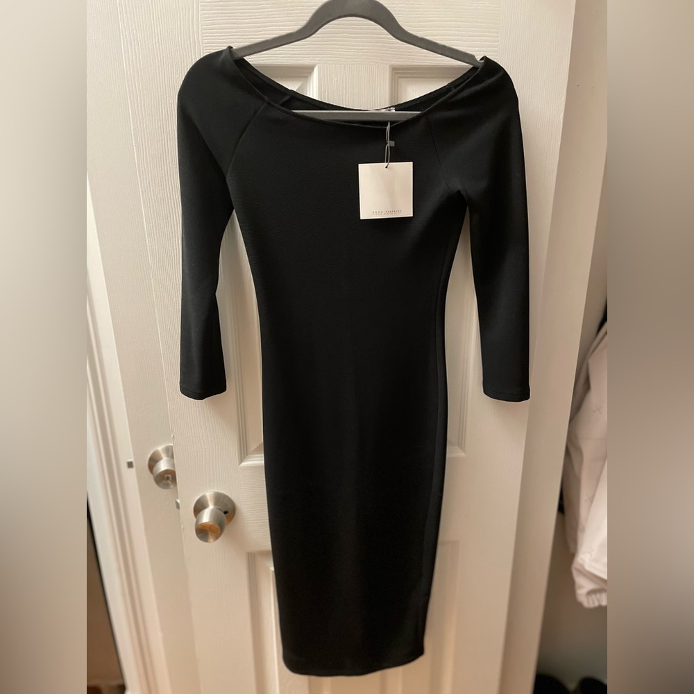 NWT Zara black slim midi dress